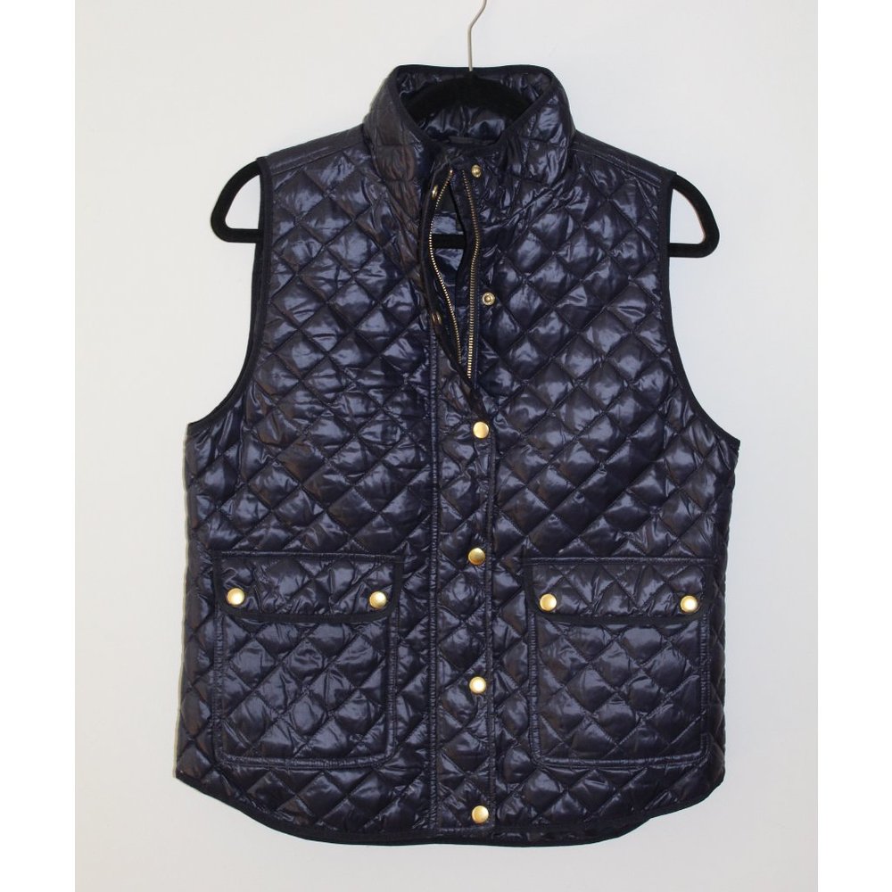 J.Crew Shiny Quilted Field Down Vest